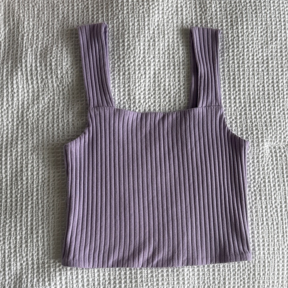American Eagle Outfitters Lavender Ribbed Soft and Sexy Tank Top Size Small